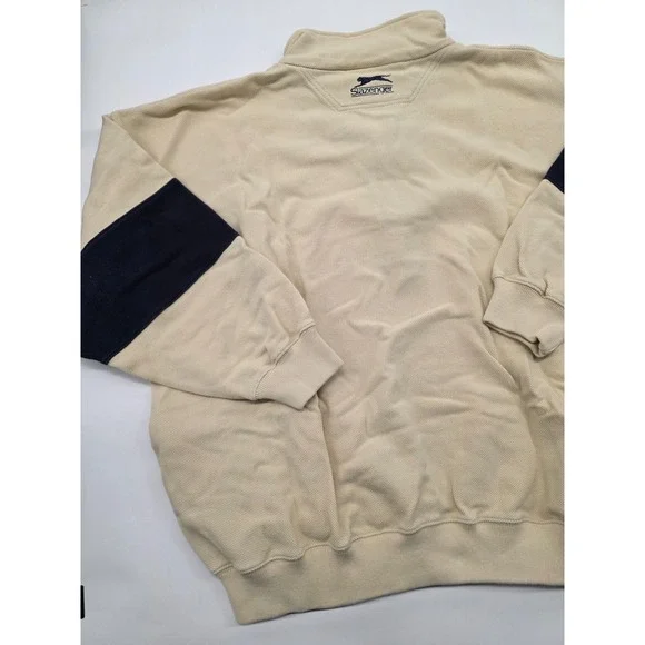 Vintage Slazenger Golf Cotton Heavy Tweed Hong Kong 1/4 Zip Pullover - XXL